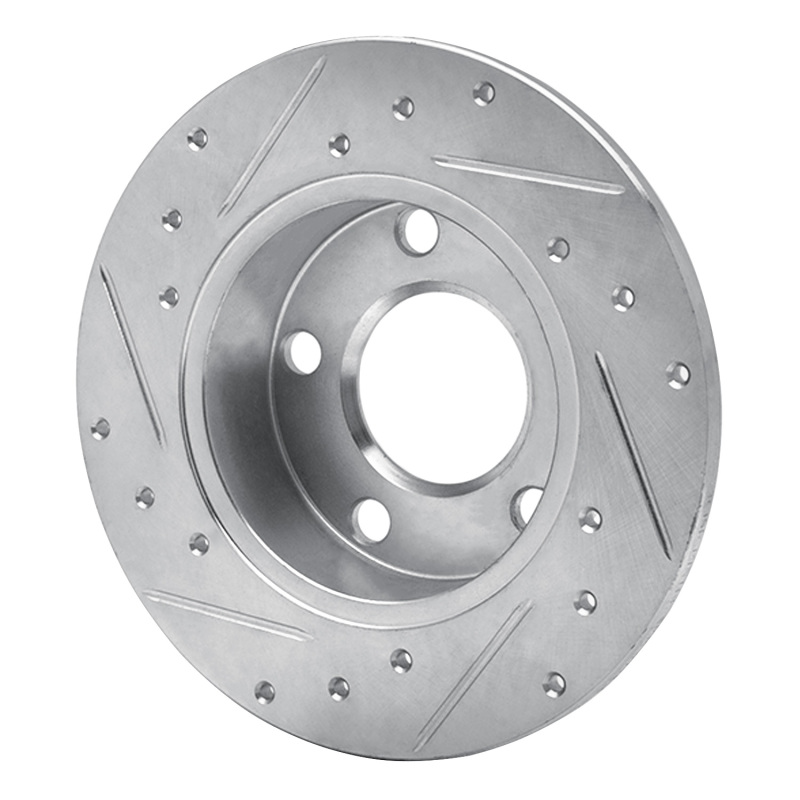 Audi A6 Quattro Brake Rotor (1) - Rear Right - R1 Concepts - Drilled & Slotted - Silver - `98-`01